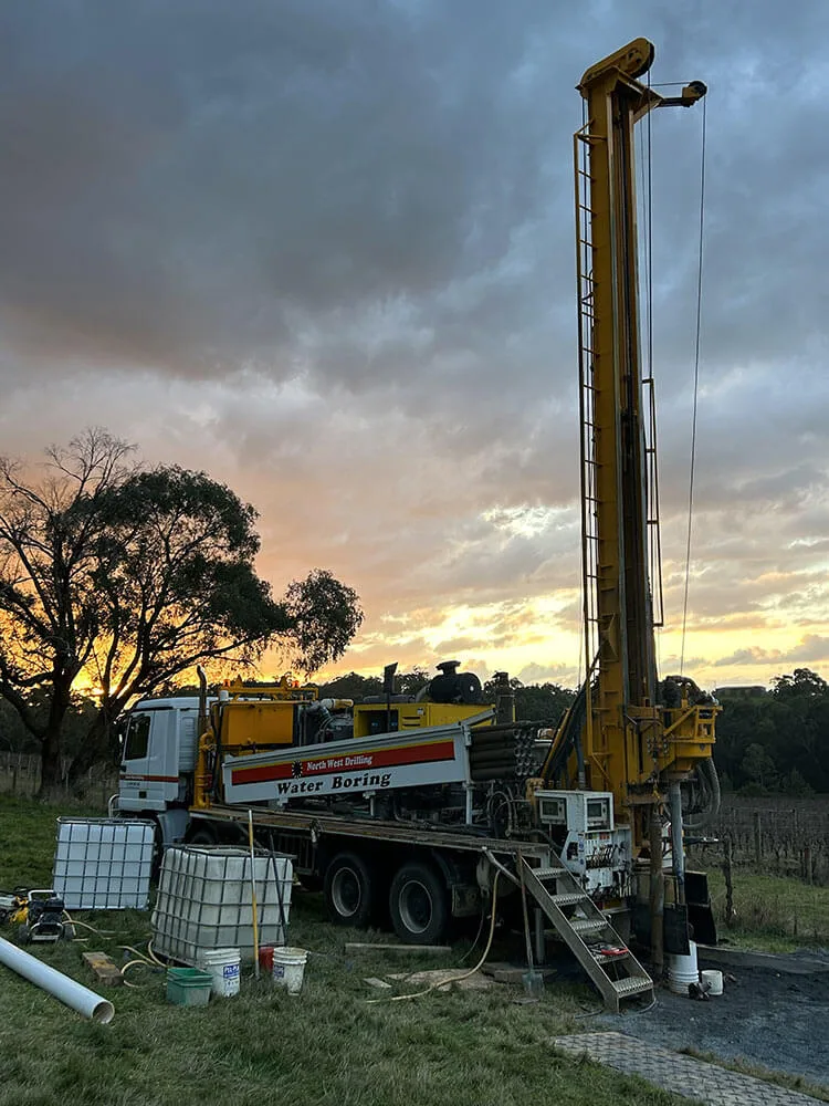 a water bore drilling truck